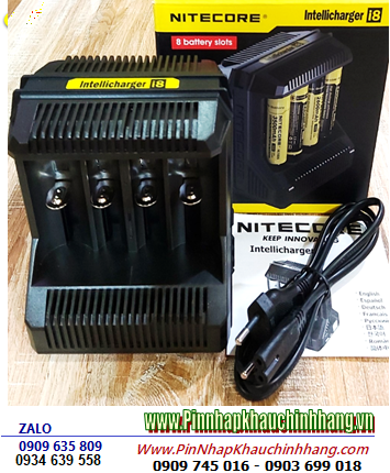 Nitecore i8 _Máy sạc 8viên Pin Lithium 3.7v-4.2v và Pin NiMh 1.2v (sạc pin 18650, 21700, 26650, 14500, 16340,v..)